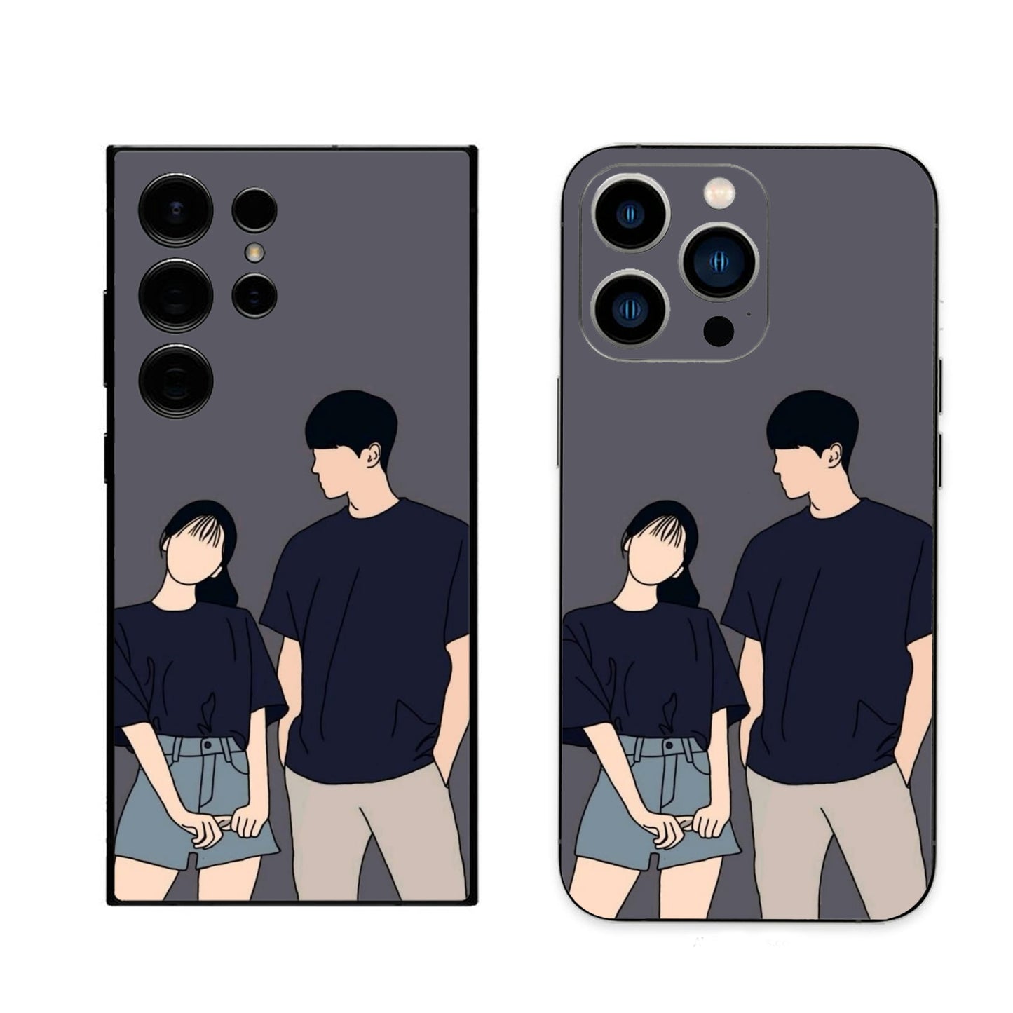 Cute couple phone skin