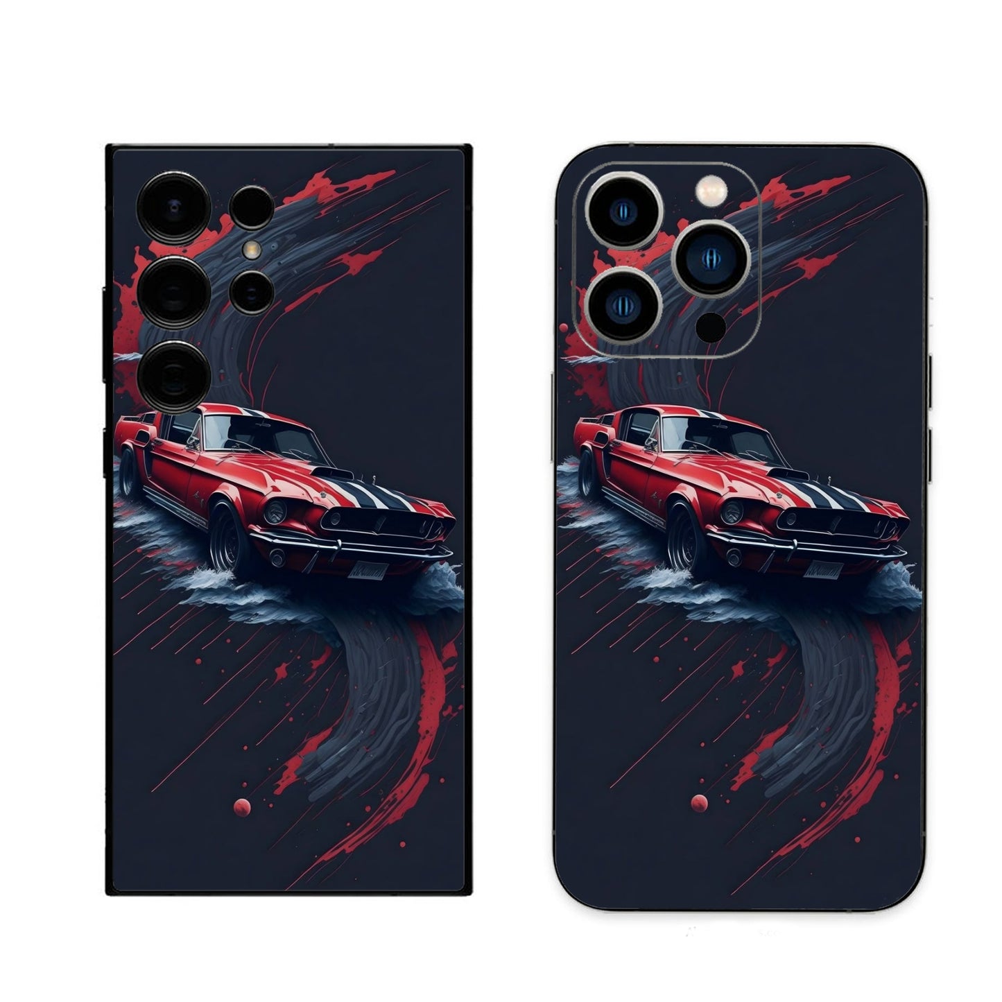 Sports car in red phone skin