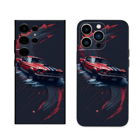 Sports car in red phone skin