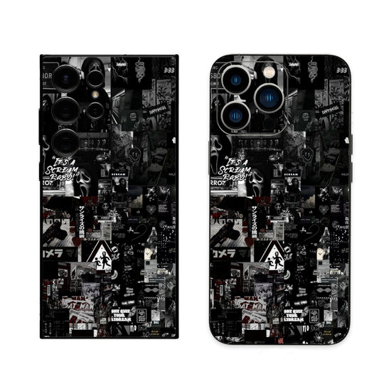 Black Abstract Phone Skin