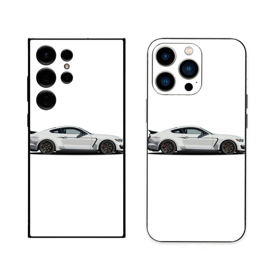 Sports car in white phone skin