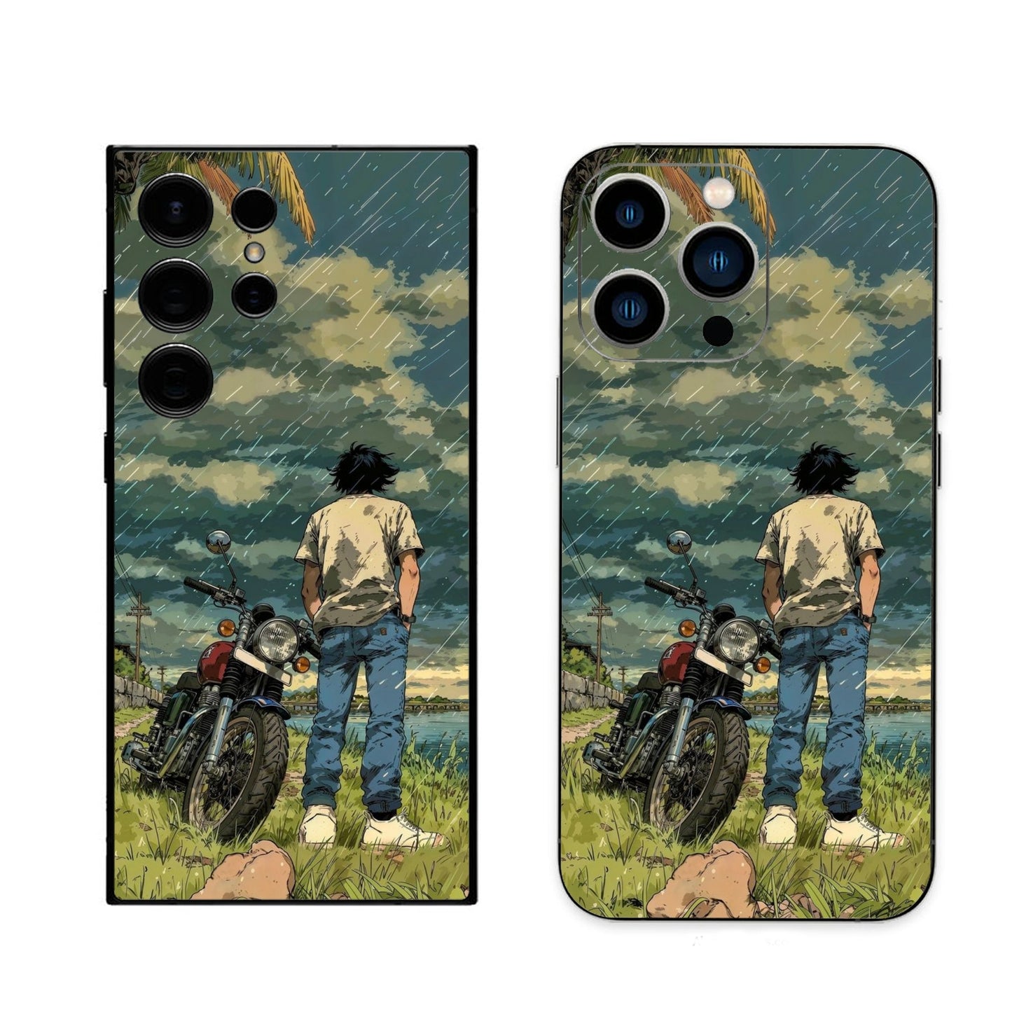 Bike in Rain Phone skin